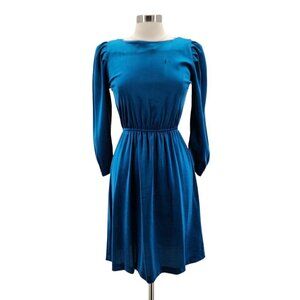 Vintage Just Ducky Velvet Jade Blue Cocktail Dress Womens 10
